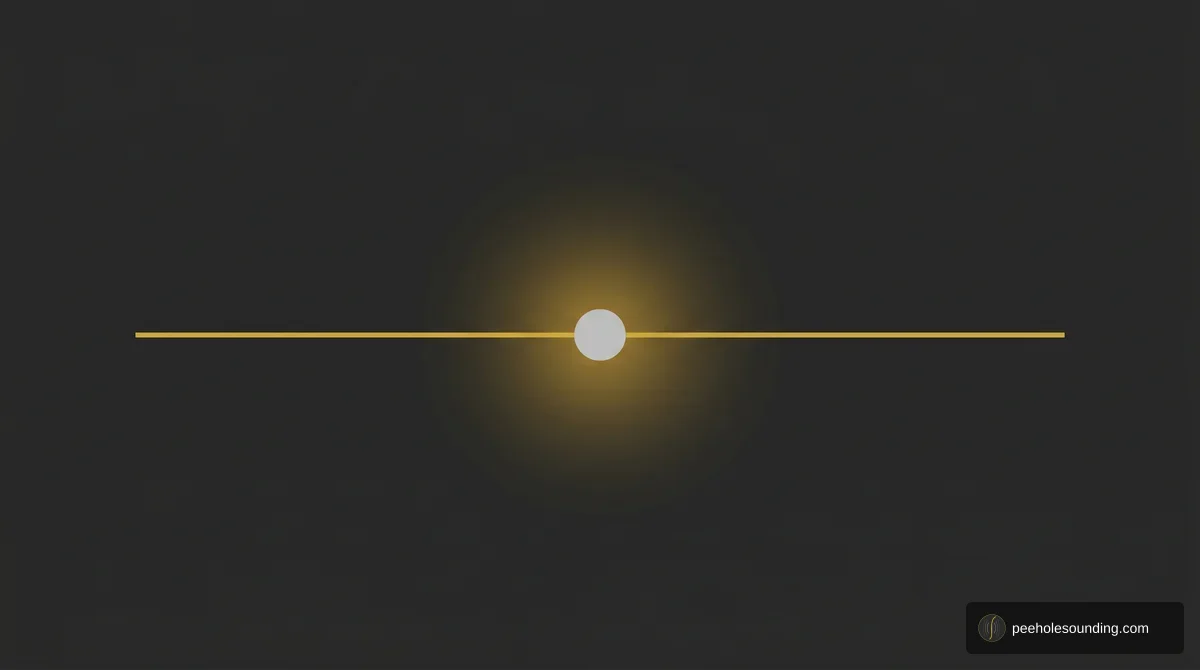 UI slider component with a glowing white handle centered on a yellow horizontal track against a dark background.